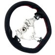 Molded Innovations OEM Plus Style Suede Steering Wheel w  Red Double Stitch 2017-2024 BRZ   2017-2021 GT86   2022-2024 GR86 Online now