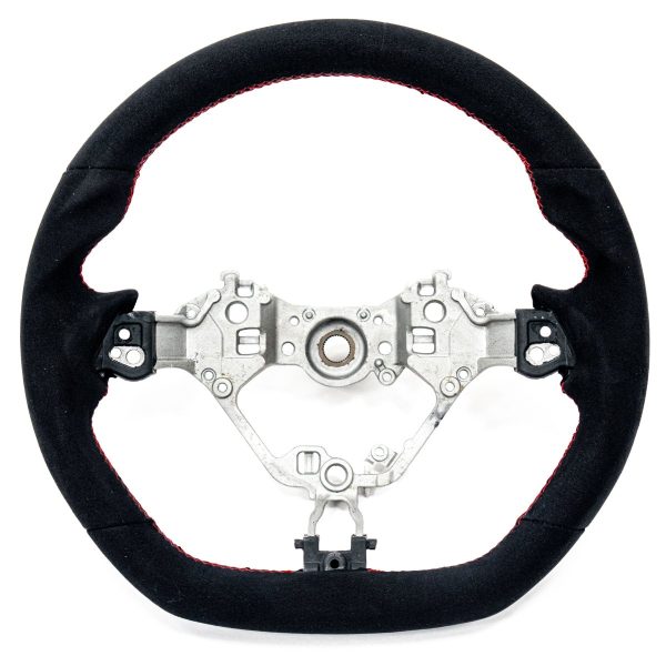 Molded Innovations OEM Plus Style Suede Steering Wheel w  Red Double Stitch 2017-2024 BRZ   2017-2021 GT86   2022-2024 GR86 Online now