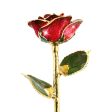 Ruby Red 24kt Gold Dipped Rose For Sale