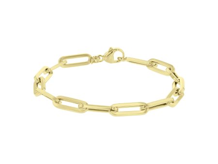 Paris Gold Paper Clip Chain Link Bracelet - 5.3mm For Cheap