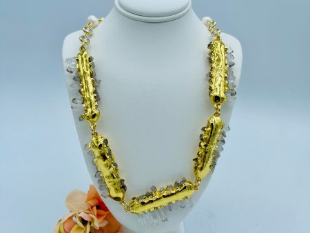 Gold Necklace With Crystals For Cheap