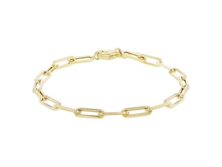 Paris Gold Paper Clip Chain Link Bracelet - 3.9mm on Sale