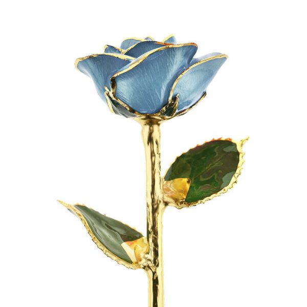 Baby Blue 24kt Gold Dipped Rose Fashion