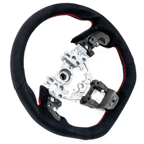 Molded Innovations OEM Plus Style Suede Steering Wheel w  Red Double Stitch 2022-2024 WRX For Discount