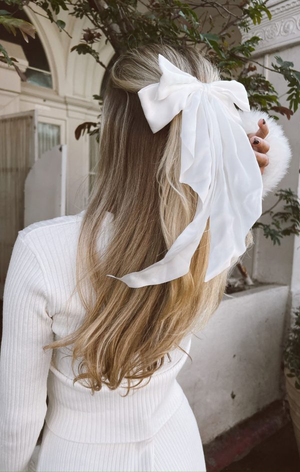 Darling Hair Bow ~ White Hot on Sale