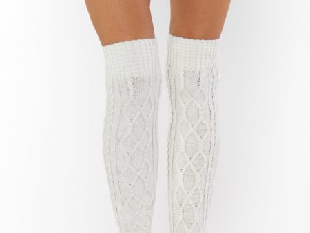 Cozy Cable Knit Socks ~ Ivory Online Hot Sale