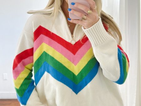 Weston Half Zip Pullover ~ Rainbow Slope Knit Online