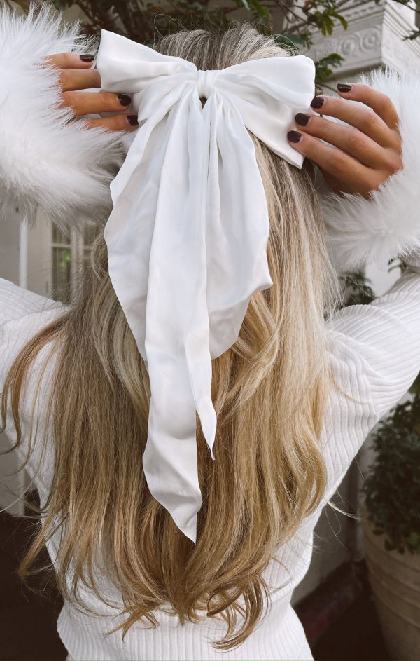 Darling Hair Bow ~ White Hot on Sale