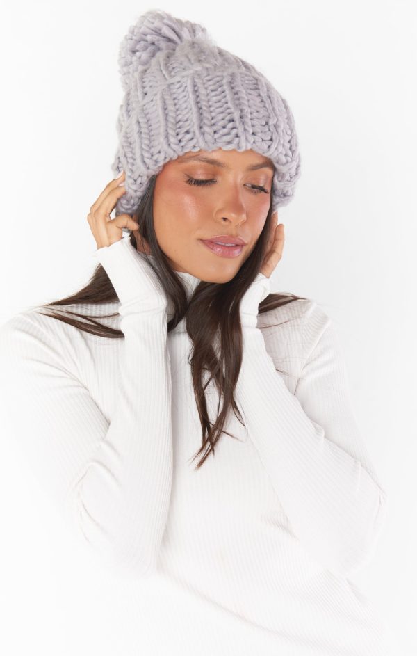 Jean Chunky Knit Beanie ~ Grey For Cheap