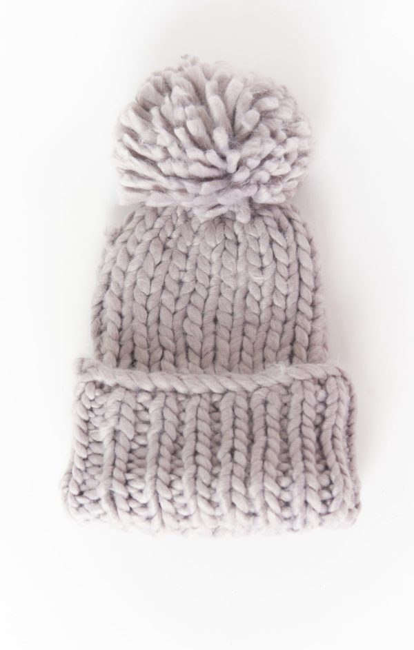 Jean Chunky Knit Beanie ~ Grey For Cheap