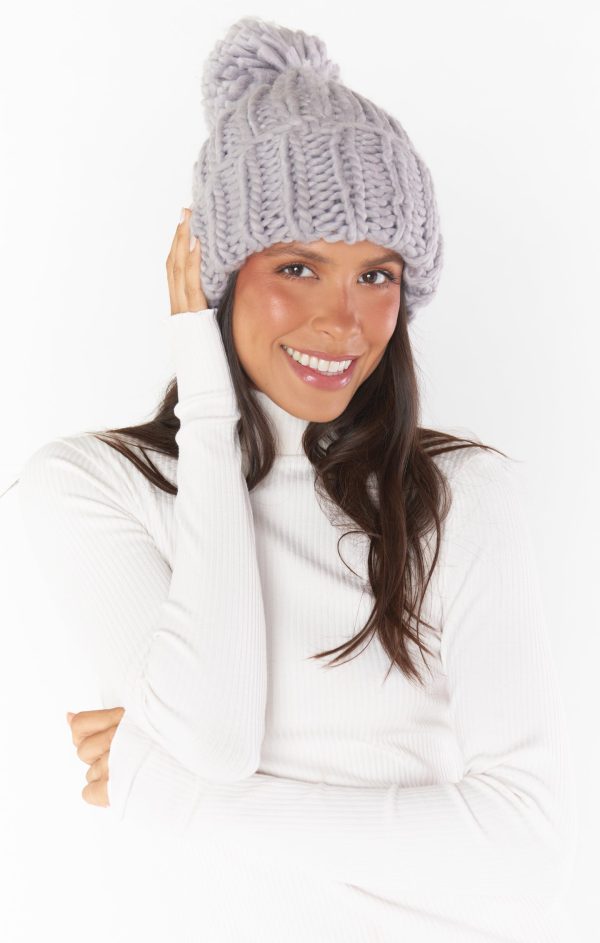 Jean Chunky Knit Beanie ~ Grey For Cheap