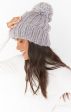 Jean Chunky Knit Beanie ~ Grey For Cheap