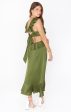 Zoey Midi Dress ~ Rich Olive Luxe Satin For Sale