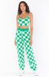 Zermatt Sweater Pant ~ Kelly Green Checker Knit For Cheap