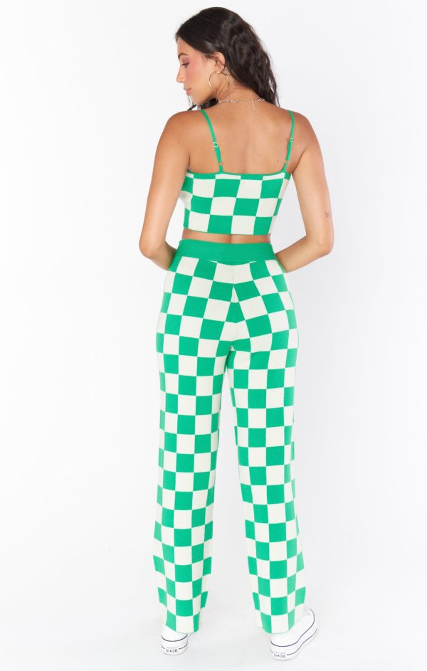 Zermatt Sweater Pant ~ Kelly Green Checker Knit For Cheap