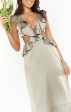 Zoey Midi Dress ~ Moss Green Luxe Satin Online Hot Sale