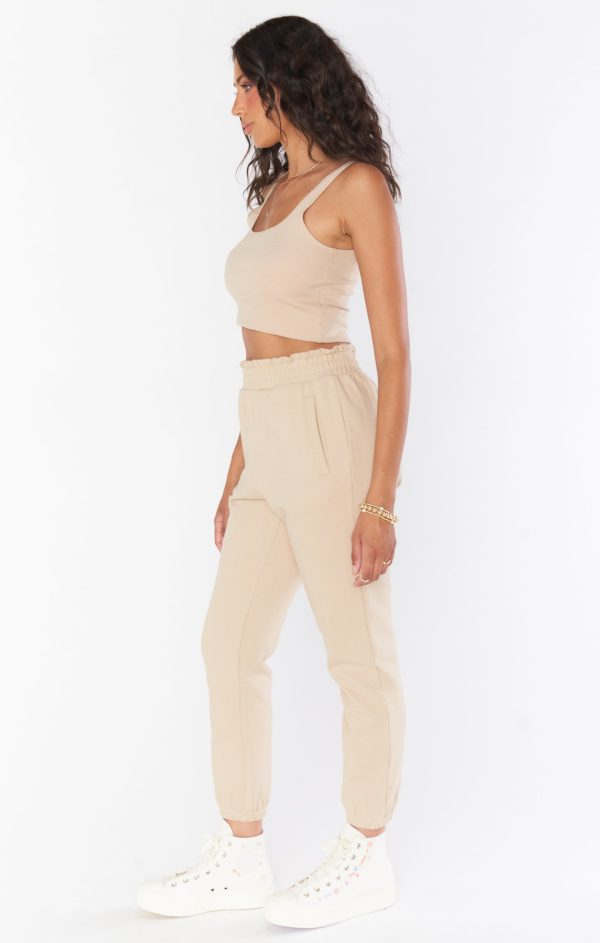 Lazy Chic Jogger ~ Tan Knit For Cheap