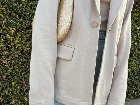 Lazy Chic Blazer ~ Tan Knit For Cheap