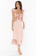 Zoey Midi Dress ~ Rose Gold Luxe Satin Online now