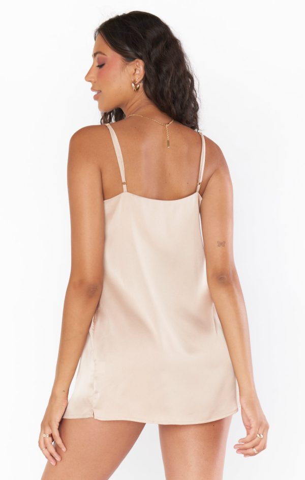 Happily Ever Top Slip ~ Champagne Luxe Satin Fashion